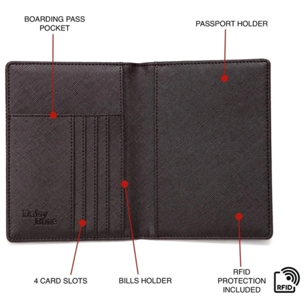 - Lux WOMAN’S BROWN checkered  RFID Passport Holder